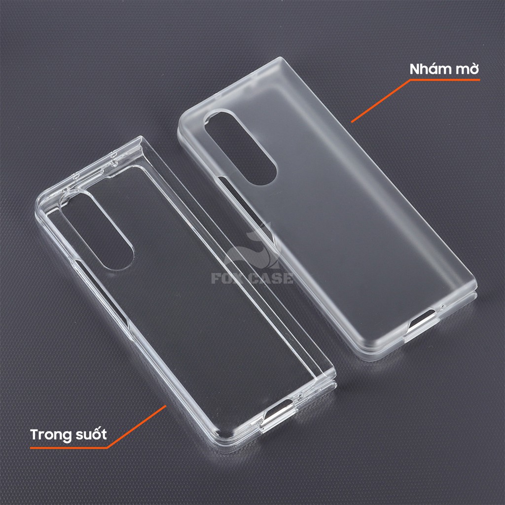 Ốp lưng Z Fold 5, Z Fold 4, Z Fold 3 trong suốt, nhám mờ, chất liệu PC chống ố vàng, chống trầy xước hiệu quả - Fox Case