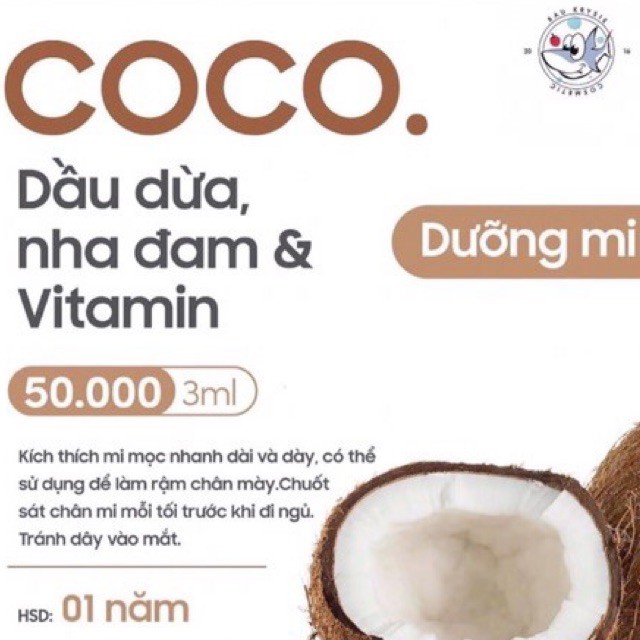 GELMICOCO - Dưỡng mi Dầu Dừa x Nha Đam