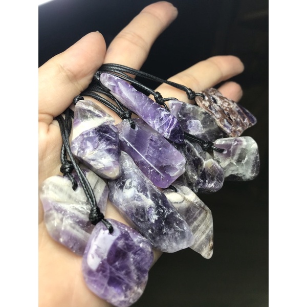 [Amethyst]Vòng cổ, dây chuyền đá t.nhiên, đá thanh tẩy