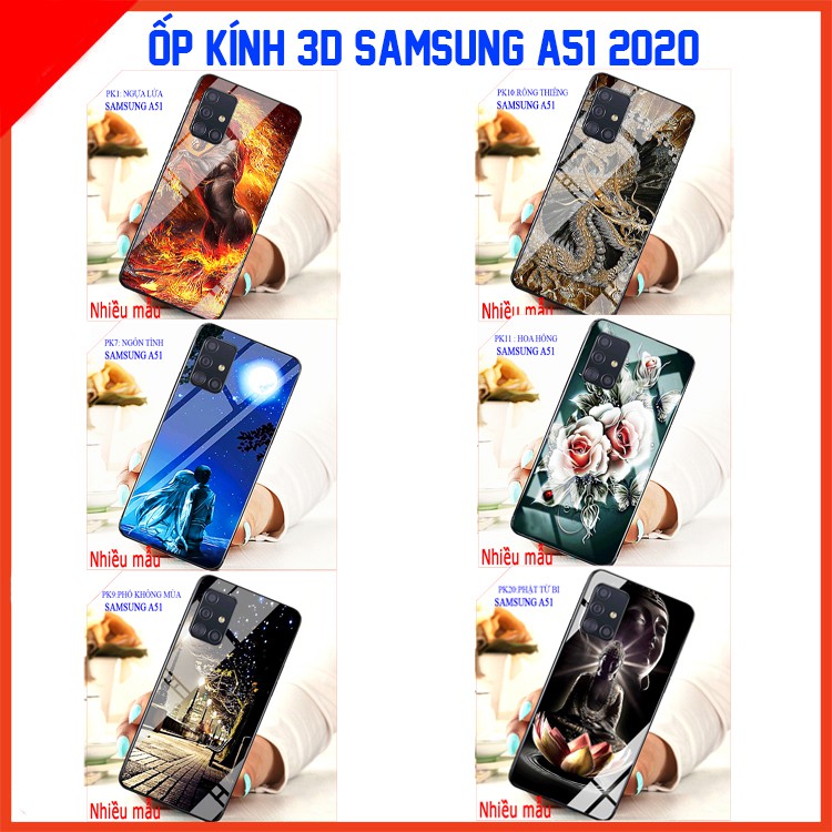 Ốp lưng mặt kính 3D SAMSUNG A51,ốp điện thoại mặt kính sang trọng,shop có đăng kèm theo video quay sản phẩm ạ