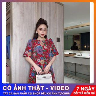 Đầm Thiết Kế Hoa Lá 🎉️FREESHIP️🎉Giảm 30k Khi Nhập Mã [EMILY] Váy Hoa Gấm Thiết Kế Họa Tiết Quý Tộc