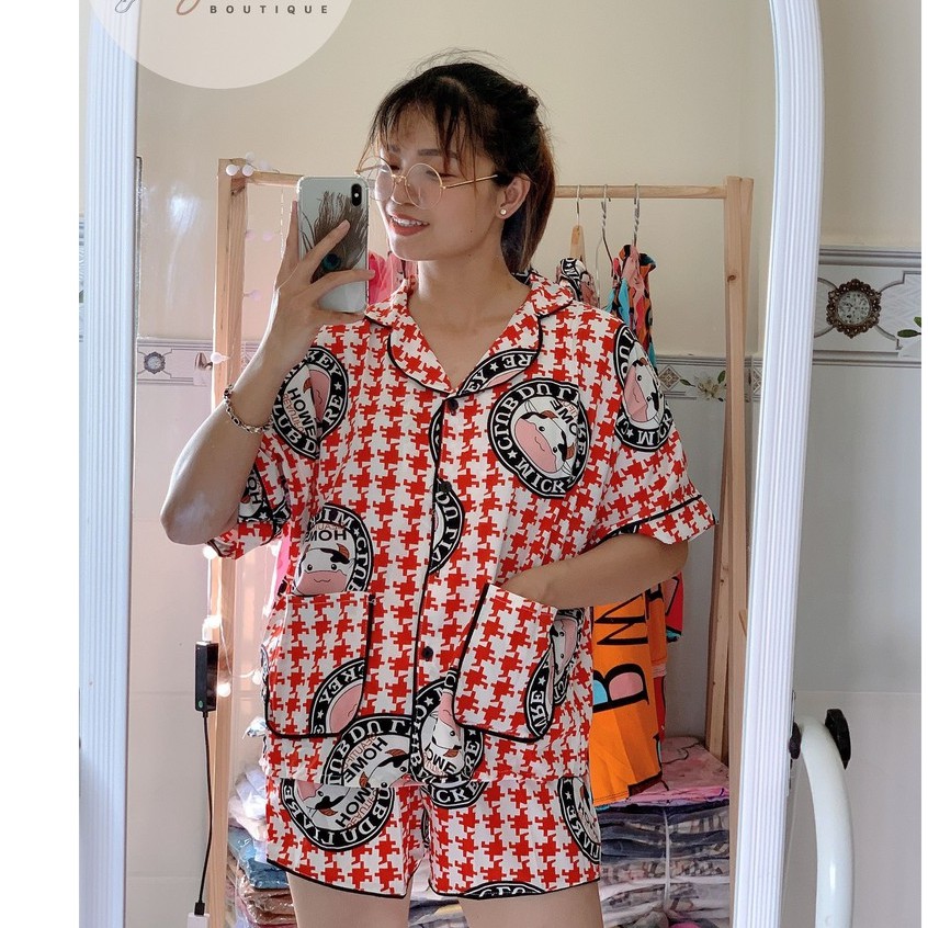 Pijama lụa mango đùi