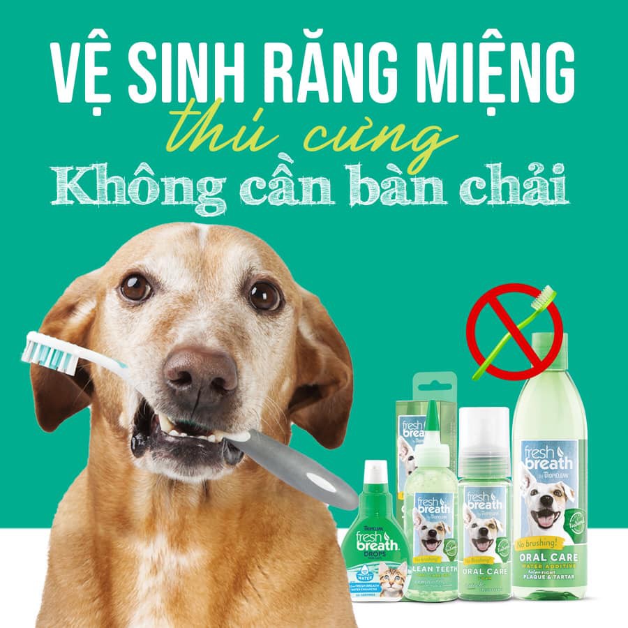 Gel làm sạch răng miệng cho chó mèo Tropiclean 59ml xuất xứ Mỹ