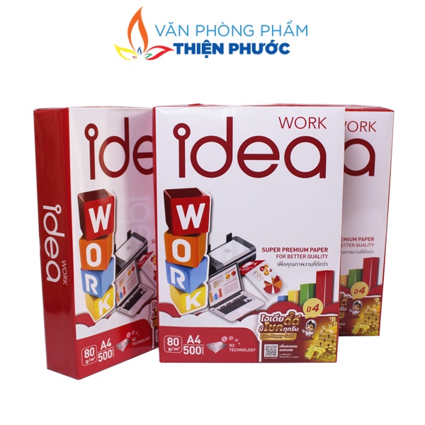 Giấy in A4 Idea 80gsm dày 500 tờ nhập khẩu Thái Lan THIỆN PHƯỚC
