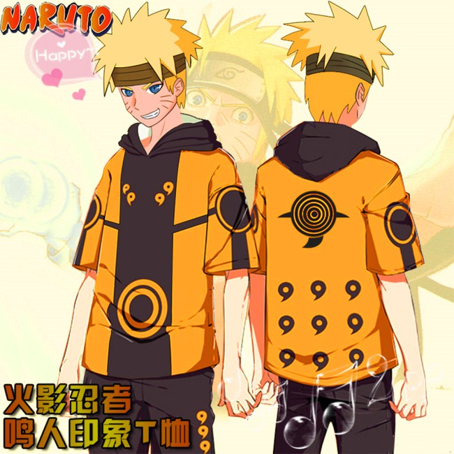 Áo Hoodie Unisex Tay Ngắn In Hình Naruto 3d Thời Trang