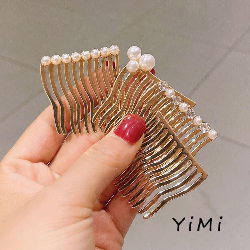 Lược Cài Tóc Đính Ngọc Trai Nhân Tạo Thiết Kế Đơn Giản Phong Cách Hàn Quốc