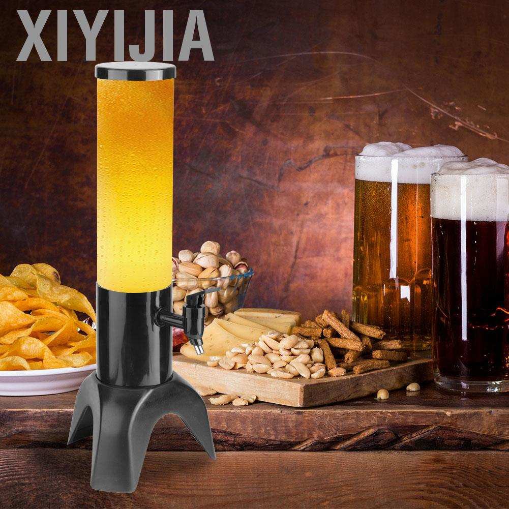 Xiyijia 1.5L Three-legged Clear Beer Tower Beverage Dispenser for Parties Home Bar Accessories