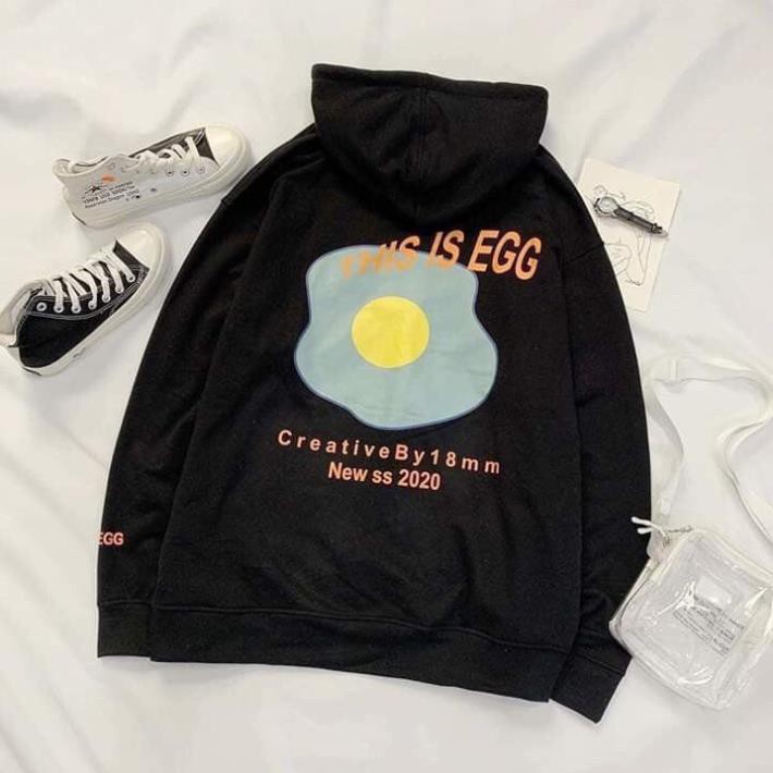 Áo khoác hoodie chống nắng dành cho nam nữ In Hình Egg form rộng unisex loại dây kéo ulzzang XUKA SHOP | BigBuy360 - bigbuy360.vn