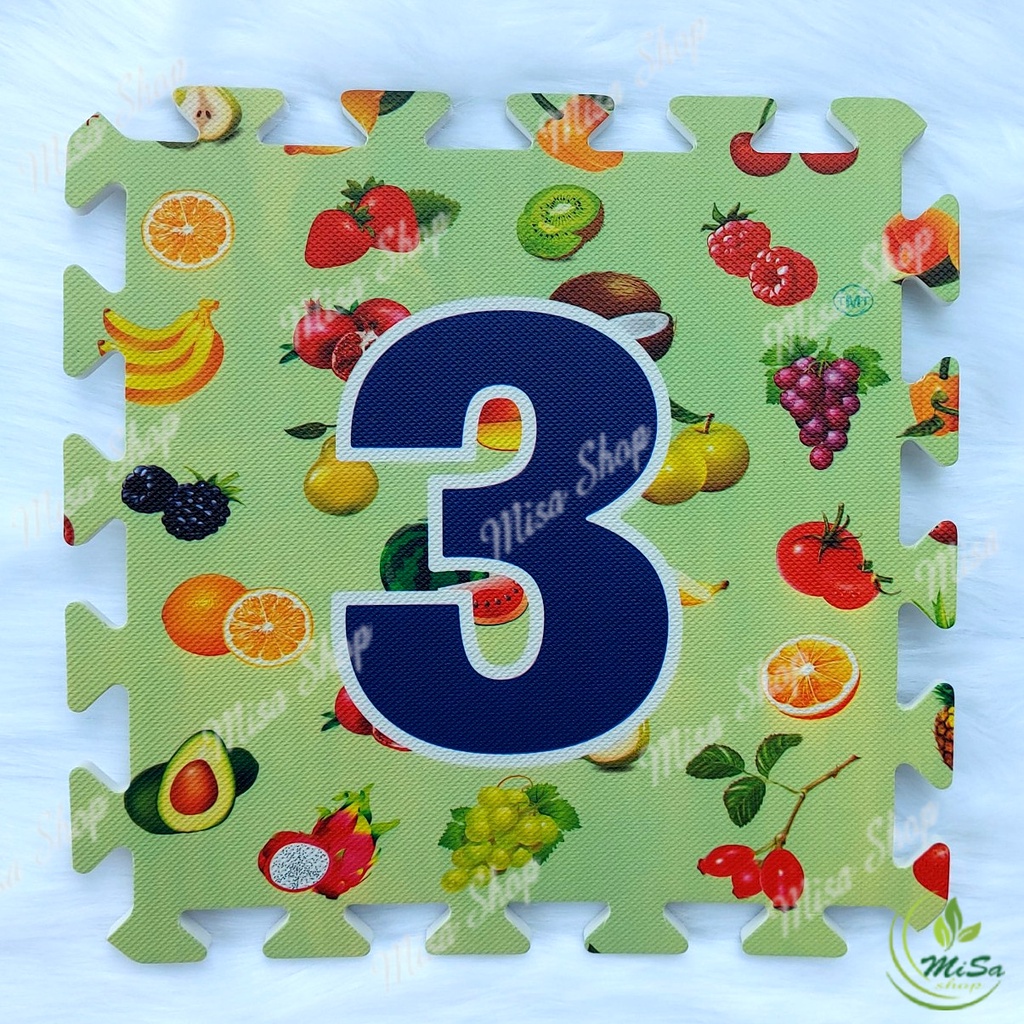 Bộ 10 tấm xốp lót sàn hình số đếm từ 0-9 in hình ảnh sẵn trên thảm , kích thước 30x30 cm/ tấm ghép lại