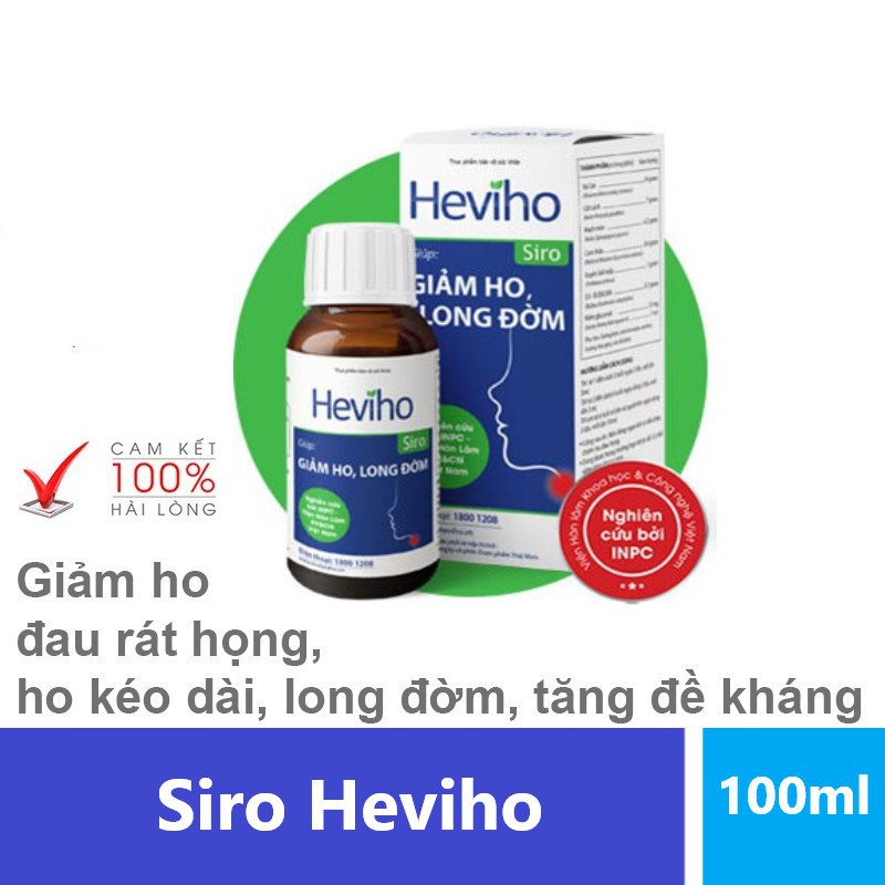 Siro Heviho - Hỗ trợ giảm ho, đau rát họng, long đờm (Chai 100ml)