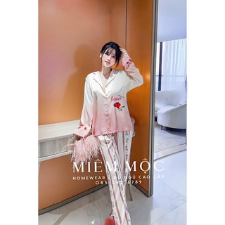 PYJAMA DÀI CÀNH HỒNG CAO CẤP