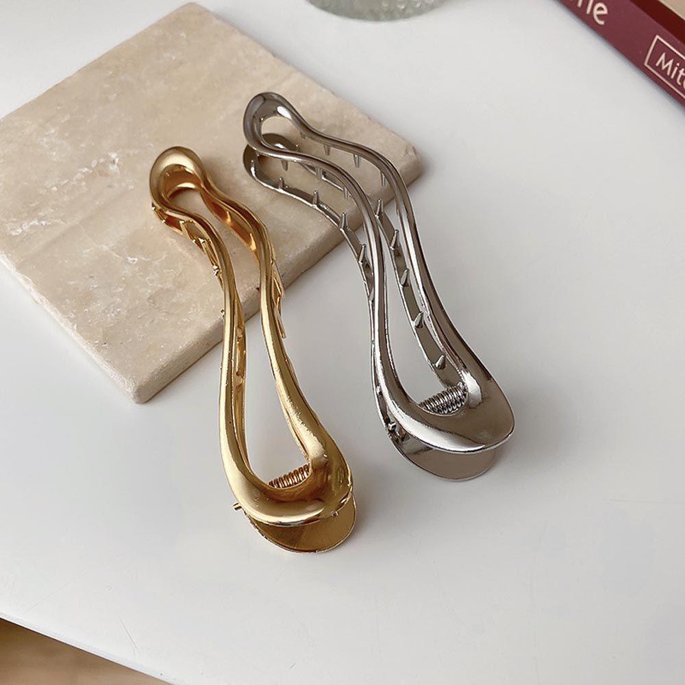 Kẹp Tóc Mỏ Vịt Kim Loại Cỡ Lớn Thanh Lịch Cho Nữ