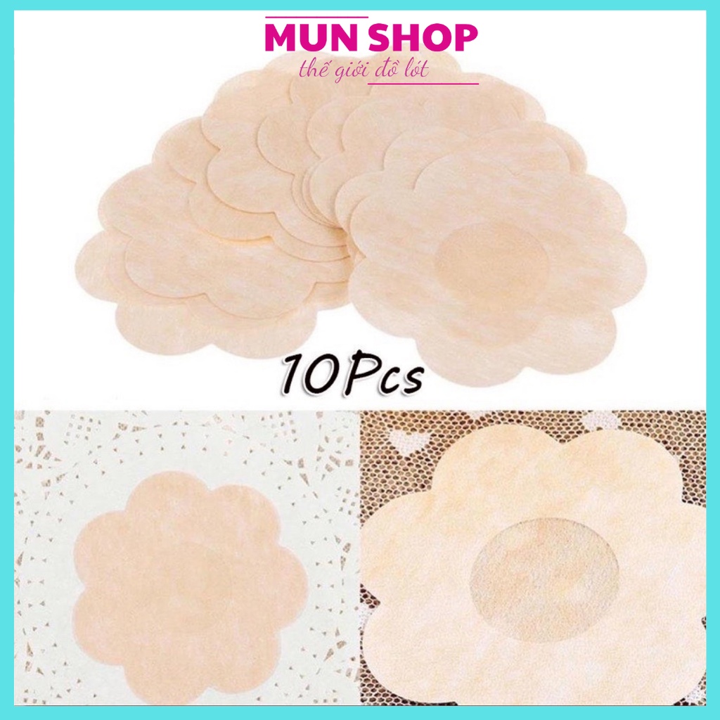 10 miếng dán nhũ hoa giấy