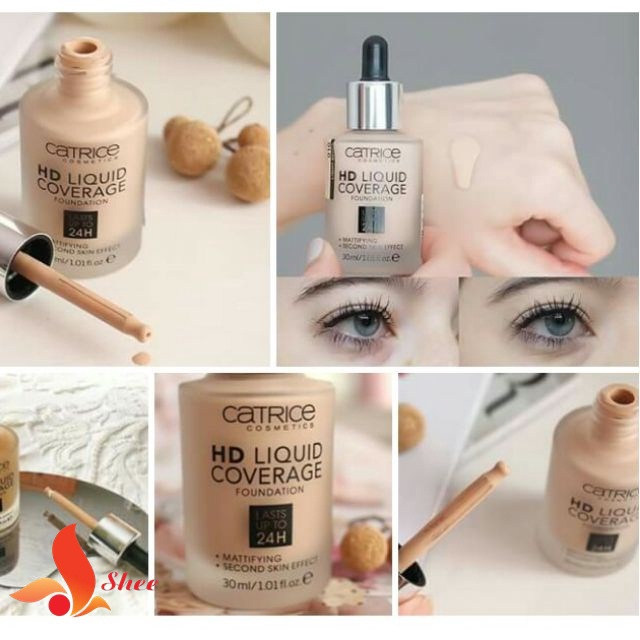 Kem nền Catrice HD Liquid Coverage Nhập khẩu Đức, che phủ tự nhiên lô mới 2017