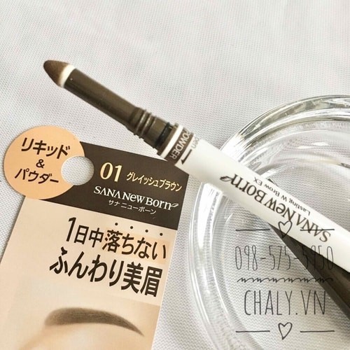 Bút chì kẻ lông mày đa năng 2in1 Sana New Born Lasting W Brow EX N Nhật