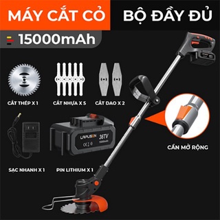 Máy cắt cỏ pin lapusen, máy cắt cỏ cầm tay LAPUSEN pin khủng 15 cell, Hàng nhập khẩu cao cấp, Bảo hành 3 năm