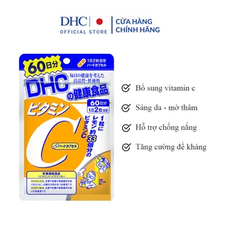 Viên uống bổ sung vitamin C DHC sáng da, mờ thâm, tăng cường đề kháng gói 40 viên (20 ngày) và gói 120 viên (60 ngày)