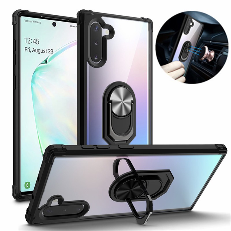 Ốp điện thoại trong suốt chống sốc kèm giá đỡ nhẫn cho Samsung Galaxy Note 10+ Plus 5G S9 Plus Note10 S9