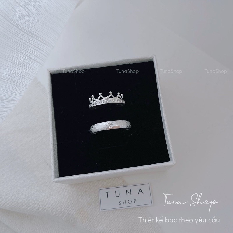 Nhẫn đôi Bạc cao cấp, Nhẫn bạc thiết kế TUNASILVER 𝑲𝒉𝒂̆́𝒄 𝒗𝒂̀ 𝒕𝒉𝒊𝒆̂́𝒕 𝒌𝒆̂́ 𝒕𝒉𝒆𝒐 𝒚𝒆̂𝒖 𝒄𝒂̂̀𝒖 𝑨̉𝒏𝒉 𝒕𝒉𝒂̣̂𝒕 Cam kết chuẩn Bạc