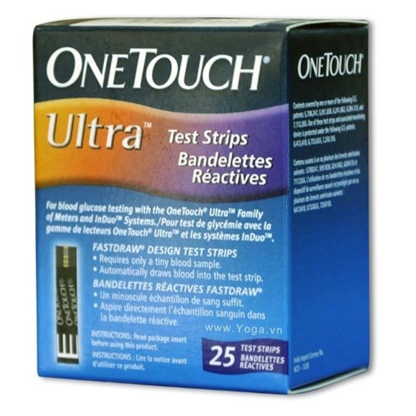 Hộp 25 que thử đường huyết OneTouch Ultra