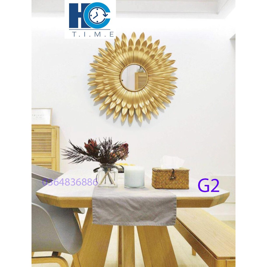 Gương treo tường trang trí nghệ thuật decor G2 kích thước 80x80 cm