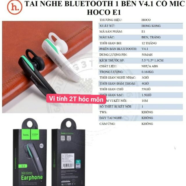 Tai Nghe Bluetooth Hoco E1 (Đen) - Hàng Chính Hãng