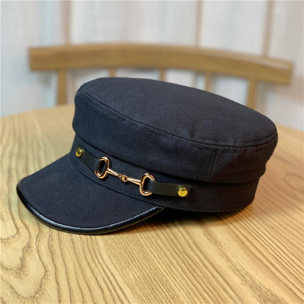Mũ Bát Giác Giữ Ấm Mùa Thu Có Khóa Kim Loại Tùy Chỉnh Phong Cách Đường Phố Cho Nữ