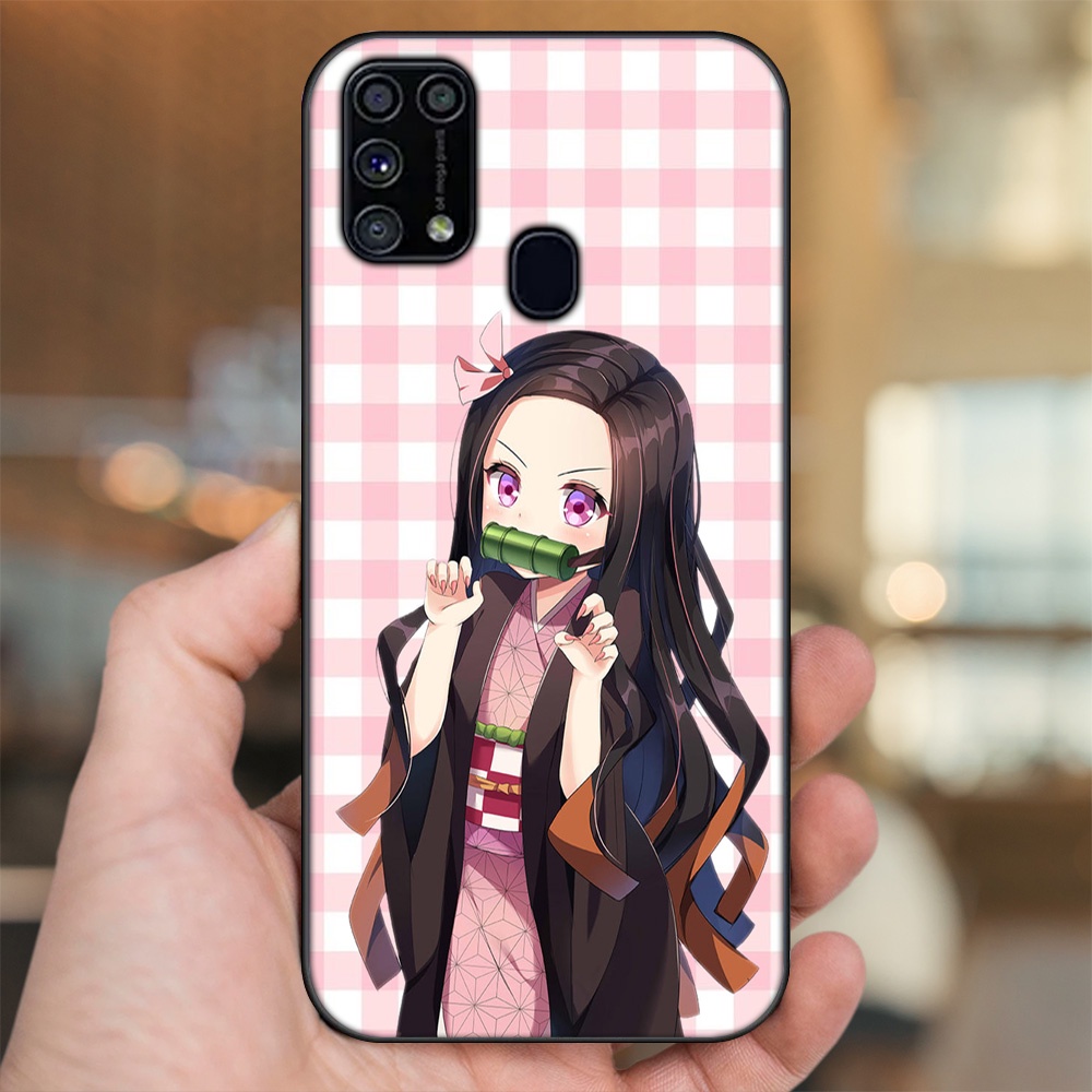 Ốp lưng Samsung M31 viền đen in hình Nezuko Kimetsu no Yaiba