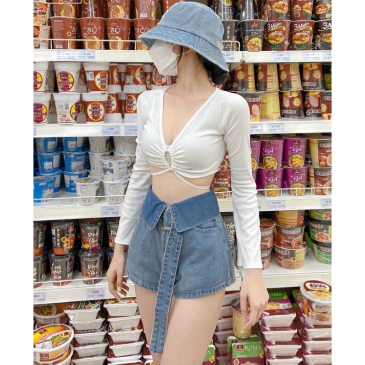 Quần đùi dây nịt quần short jean có đây nịt cổ đứng hàng loại 1