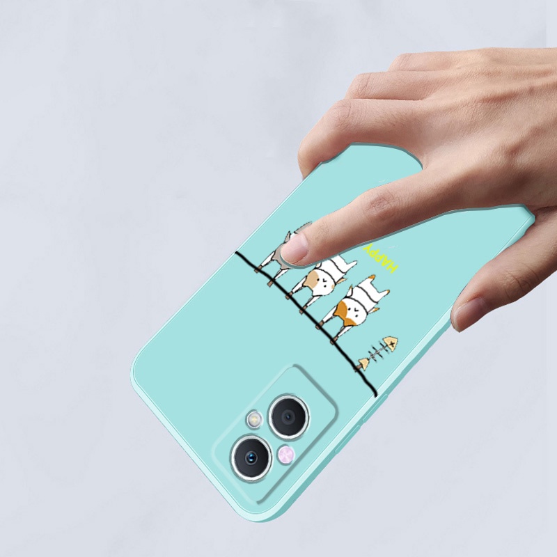 Ốp lưng OPPO RENO 7Z 5g RENO 7 Z 5g Reno7 Z 5g Ốp Điện Thoại Silicone Mềm In Hình Mèo LSMM01 Cho OPPO RENO 7Z 5g RENO 7 Z 5g Reno7 Z 5g viền vuông cute