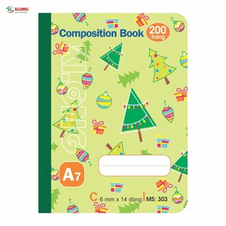 (Combo 5 cuốn) Sổ kẻ ngang may dán gáy Composin book KLONG A7 200tr ; MS: 303