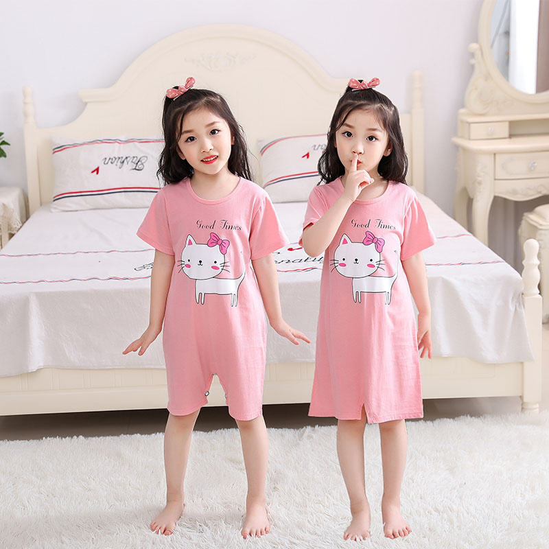 Bộ Đồ Ngủ Liền Thân Vải Cotton Họa Tiết Kẻ Sọc Dành Cho Mẹ Và Bé