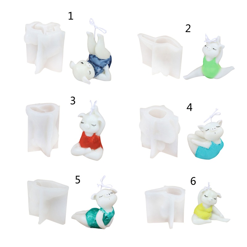 Khuôn Nhựa Hình Heo Tập Yoga Làm Trang Sức DIY