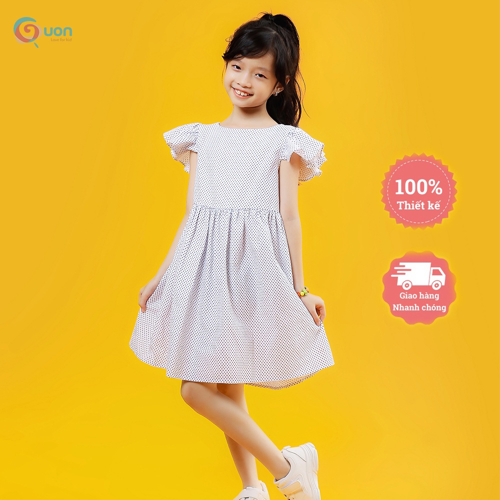 Váy bé gái chấm bi từ 11-28kg vải cotton nhung thoáng mát Mon Mon - GUON