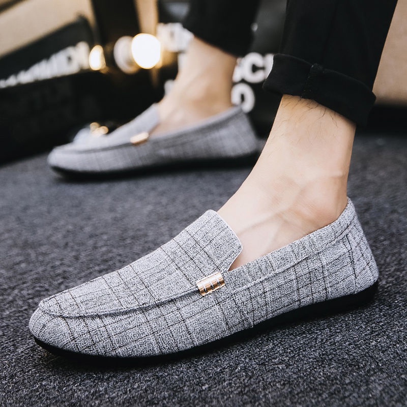 Giày lười vải canvas thoáng khí thời trang Hàn Quốc 2021 cho nam