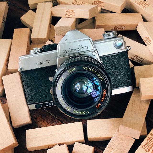 Máy ảnh chụp film Minolta SR7 + lens Minolta rokkor 55mm f1.8 ngàm MD ( có bán lẽ lens 3.4tr : máy 700k)