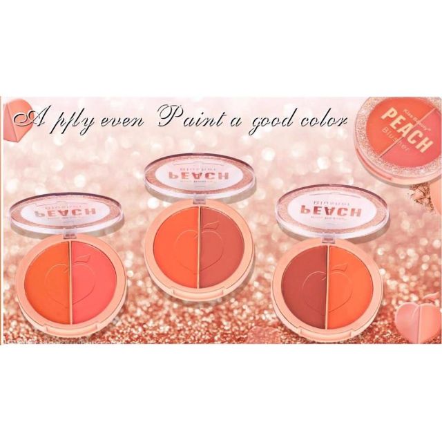 Phấn má 2 ô kiss beauty peach blusher ( đẹp lắm) | BigBuy360 - bigbuy360.vn