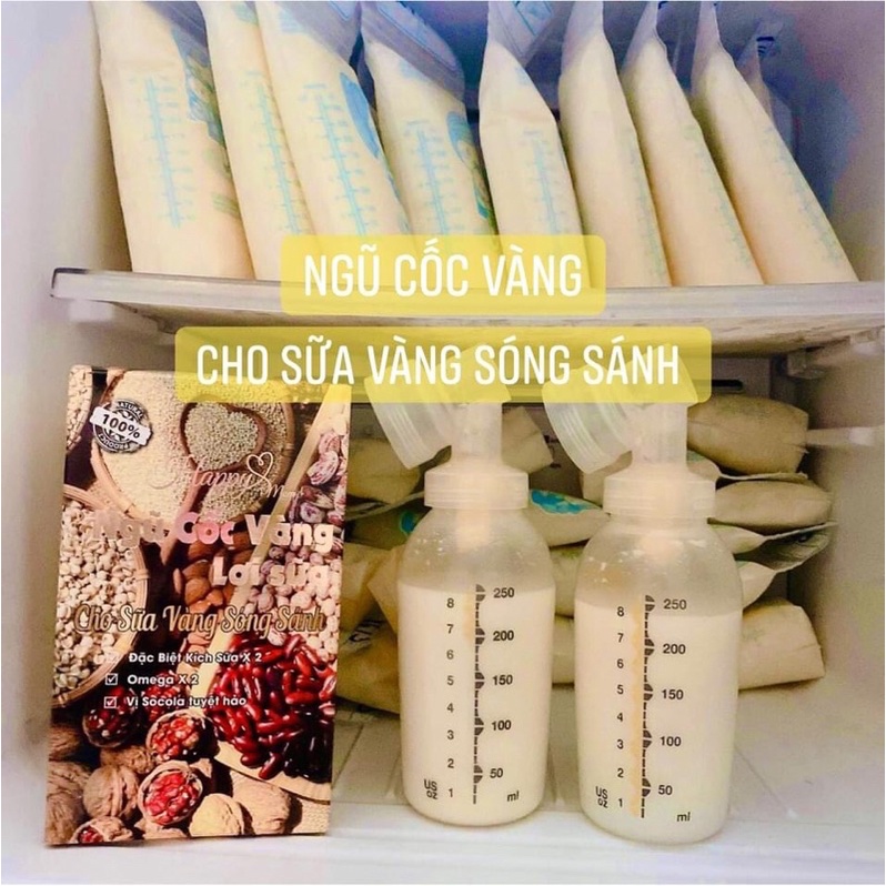 Ngũ Cốc Lợi Sữa Happy Mom Vị Socola Đặc Biệt Kích Sữa x2 , Dinh Dưỡng x2 | Gói Dùng Thử 450gr | Shop Memonmi