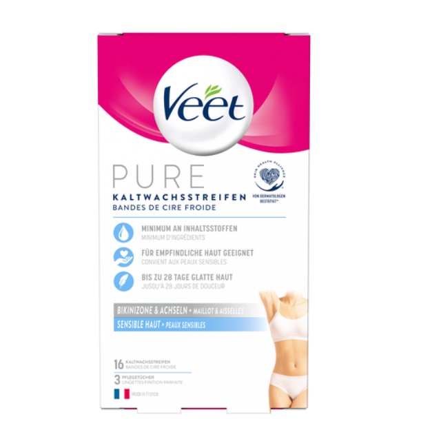 Miếng dán tẩy lông VEET dùng cho cơ thể /vùng kín /tay chân / Ria mép,VEET Wax trips body, Wax ria mép Balea-Nội địa Đức