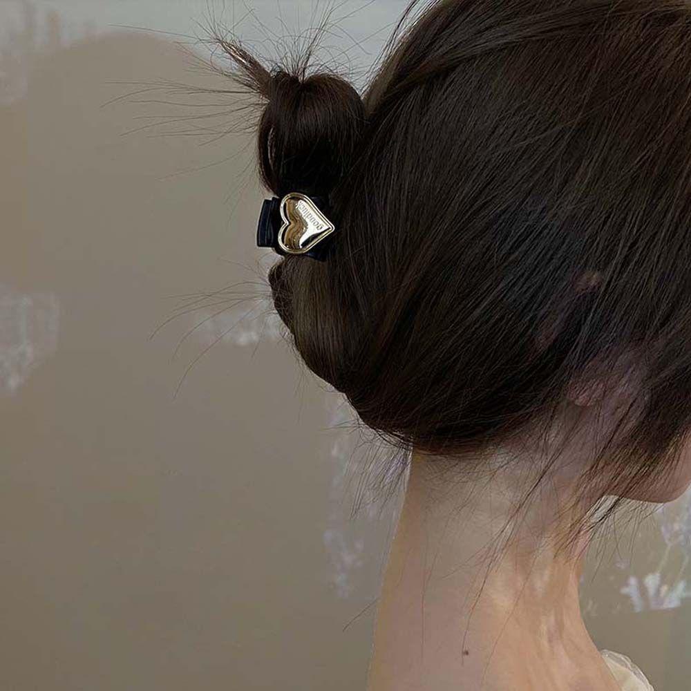 Kẹp Tóc Càng Cua Nhỏ Cố Định Tóc Đuôi Ngựa Retro Hình Trái Tim Cao Cấp WMES15H Cho Nữ