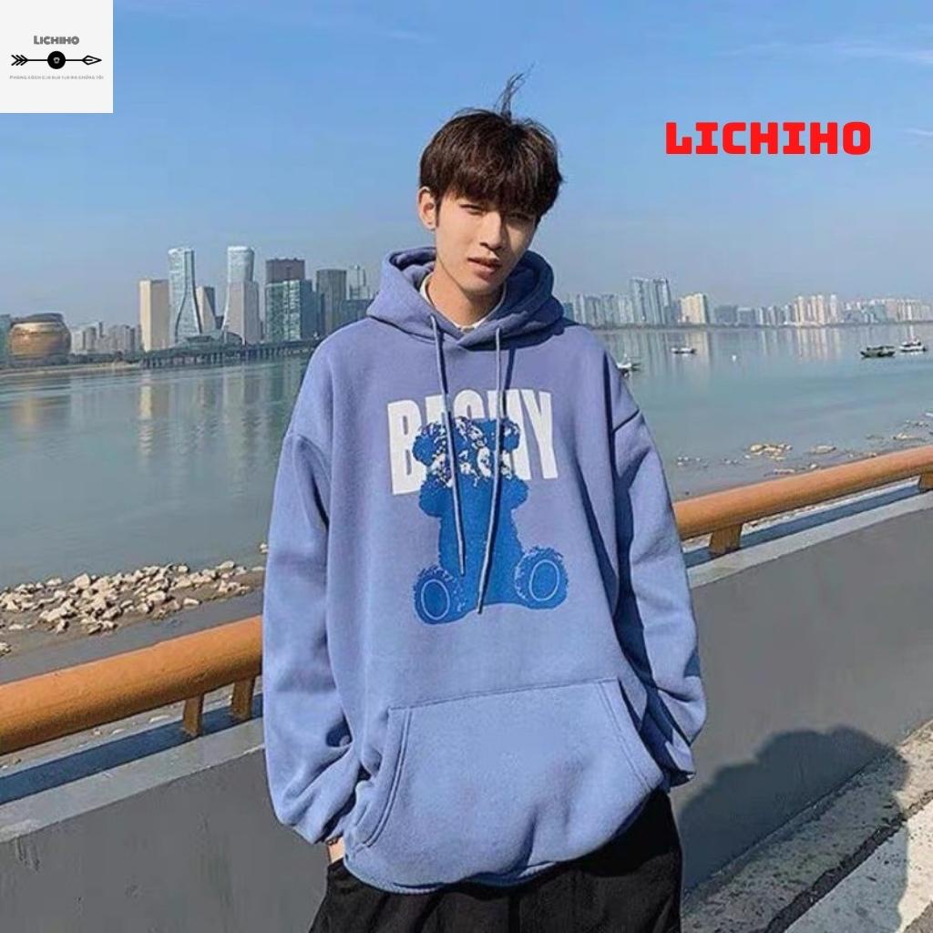 Áo khoác nỉ unisex fom rộng GẤUH AKMN13 LICHIHO jacket hoodie nam nữ streetstyle hottrend rẻ đẹp,mềm mịn | BigBuy360 - bigbuy360.vn