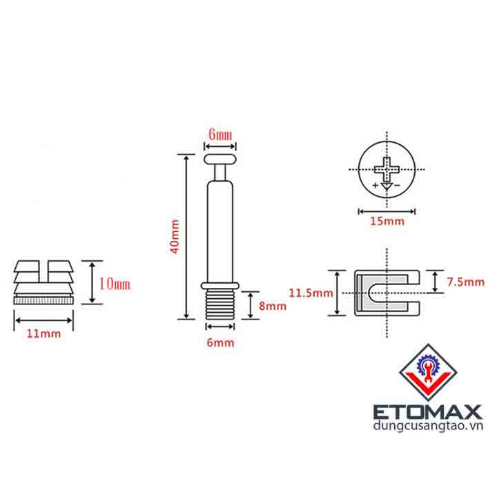 Chốt liên kết ốc cam