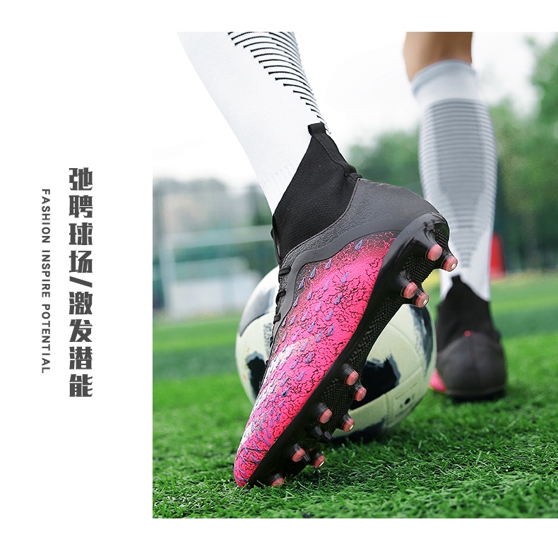 Giày Đá Banh Cổ Cao Chống Trượt Có Gai Dài Size 35-45 Thời Trang Cho Nam
