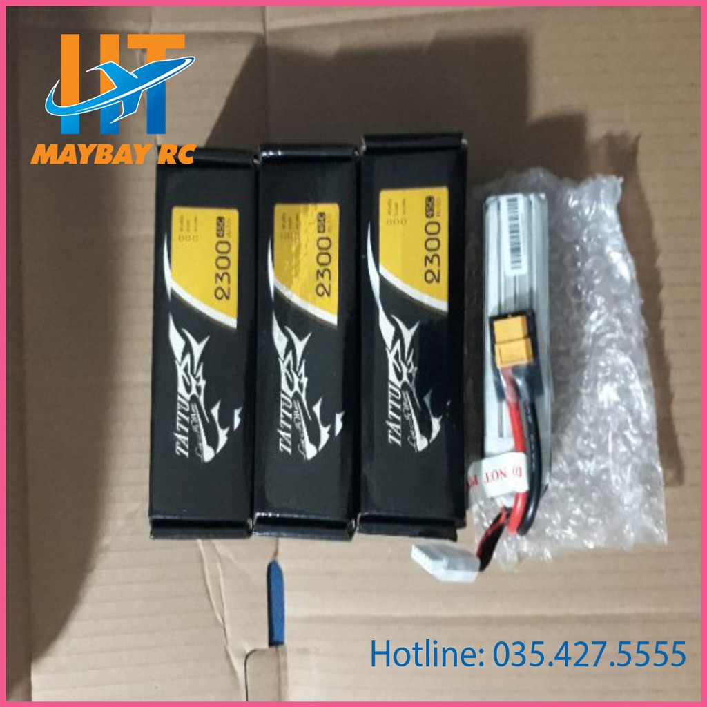 Pin máy bay mô hình Tattu 4s 2300mAh 45C jack XT60