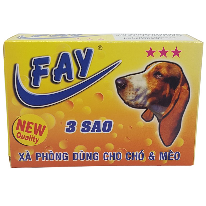 Bánh Xà bông tắm chó mèo FAY 3 sao cục 100gr sạch ve bọ chét, thơm lâu hơn