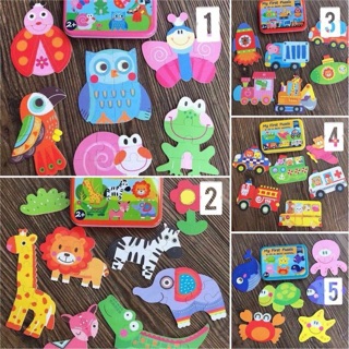 Bộ đồ chơi xếp hình bằng gỗ cho bé