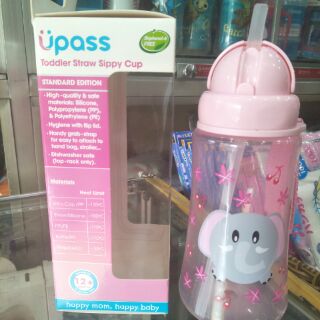 Bình uống nước có ống hút tiện lợi Upass UP0090N 300ml xanh