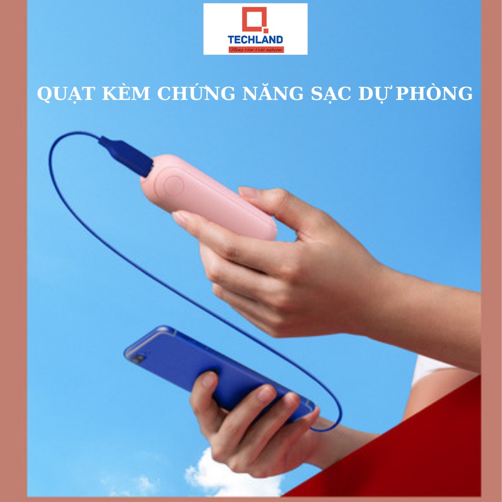 Quạt mini  cầm tay FS08 đa năng 2 trong 1 kèm sạc dự phòng - Quạt tích điện HOT TREND-GENZ 2023