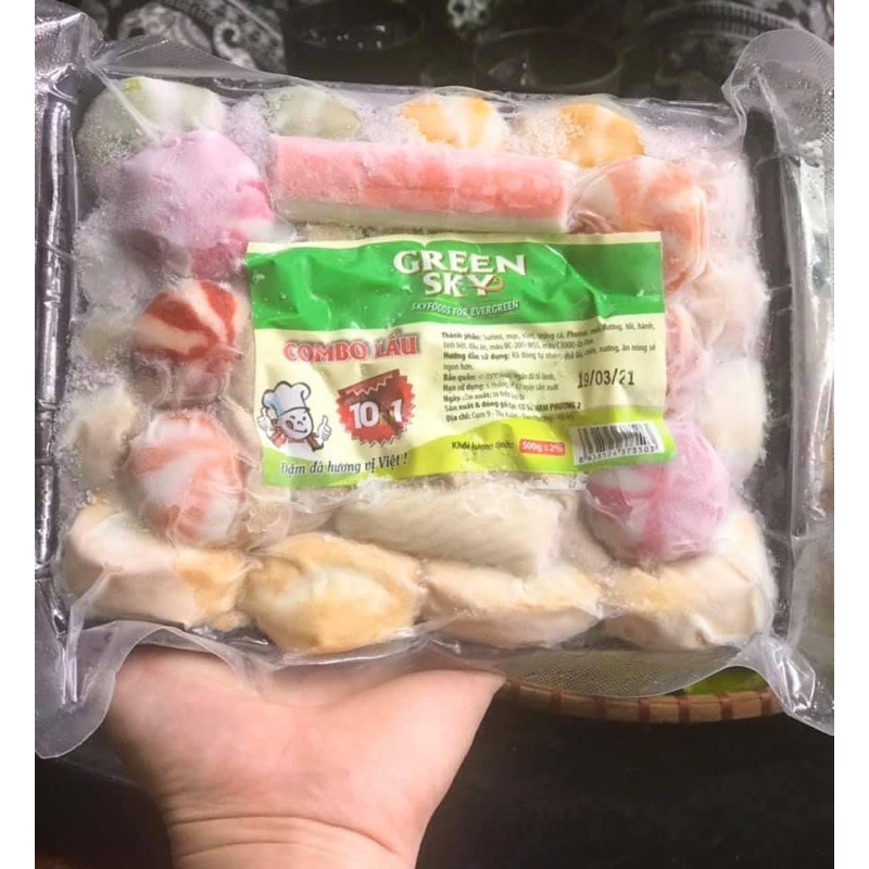 Set viên thả lẩu mix thập cẩm green sky⚡️SHIP HÀ NỘI💥 gói 500 gr💥đồ thả lẩu, Đồ nhúng Lẩu