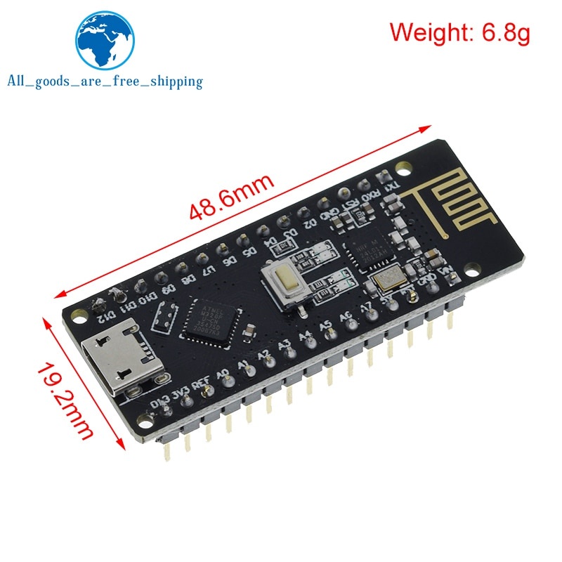 Bảng Mạch Nano Rf-Nano Cho Arduino Nano V3.0, Micro Usb Atmega328P Qfn32 5v 16m Ch340 Nrf24L01 + 2.4g